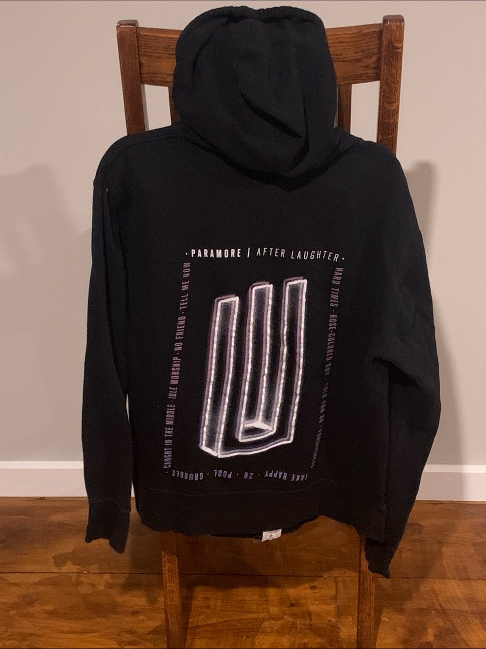 Official After Laughter Paramore Black Graphic Zip-Up Hoodie